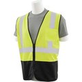 Erb Safety ERB S363PB Class 2 Zip Up Mesh Economy Vest W/ Pockets, Hi-Vis Lime w/ Black Bottom, XL 62252